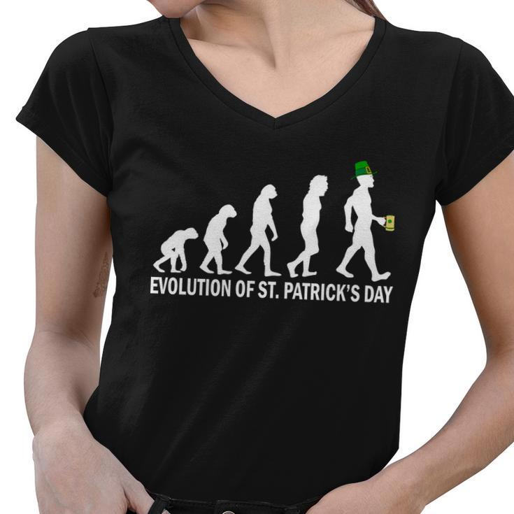 Evolution Of St Patricks Day Women V-Neck T-Shirt
