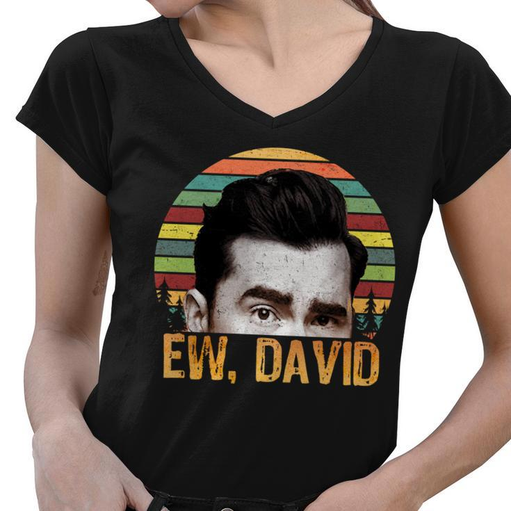 Ew David Funny Retro Women V-Neck T-Shirt