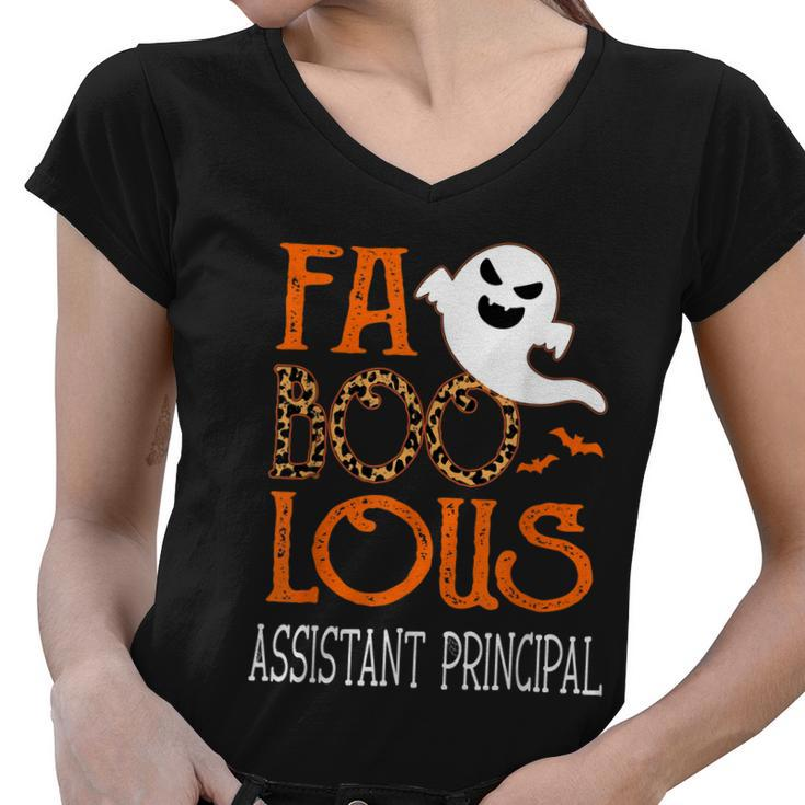 Faboolous Assistant Principal On Halloween Party Funny Ghost Women V-Neck T-Shirt