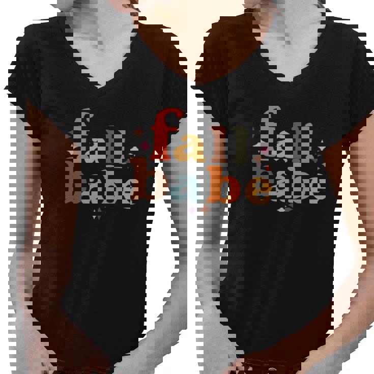 Fall Babe Colorful Sparkling Official Design Women V-Neck T-Shirt