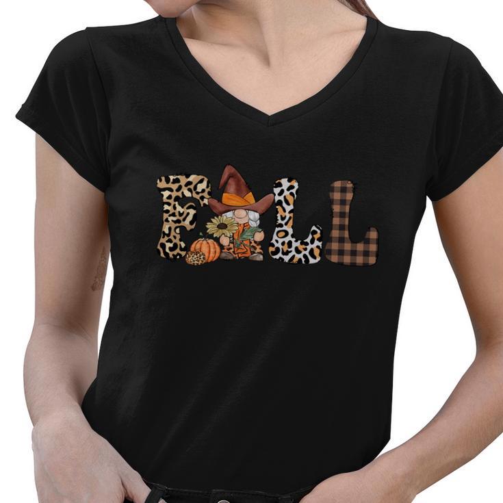 Fall Pumpkin Thanksgiving Quote Women V-Neck T-Shirt