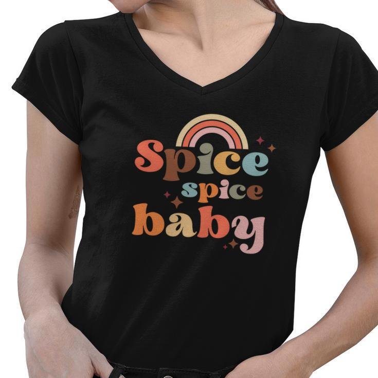 Fall Spice Spice Baby Rainbow Sparkling Idea Gift Women V-Neck T-Shirt