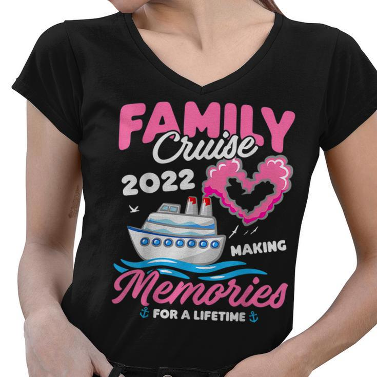Family Cruise  2022 Funny Cruise Vacation Party Trip  Women V-Neck T-Shirt