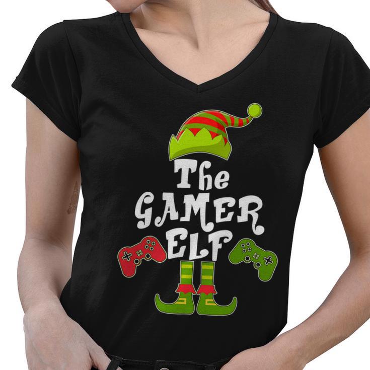 Family Matching Christmas The Gamer Elf Tshirt Women V-Neck T-Shirt