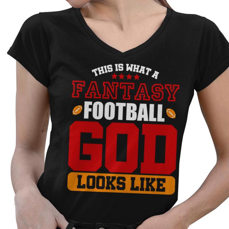 Fantasy Football God Tshirt Women V-Neck T-Shirt