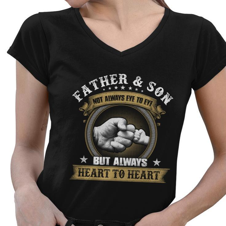 Father And Son Fathers Day Best Dad Ever Gift Graphic Design Printed Casual Daily Basic Women V-Neck T-Shirt