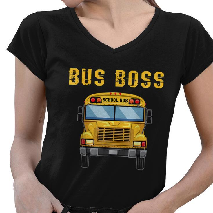 Favorite Bus Driver Bus Retirement Design School Driving Women V-Neck T-Shirt