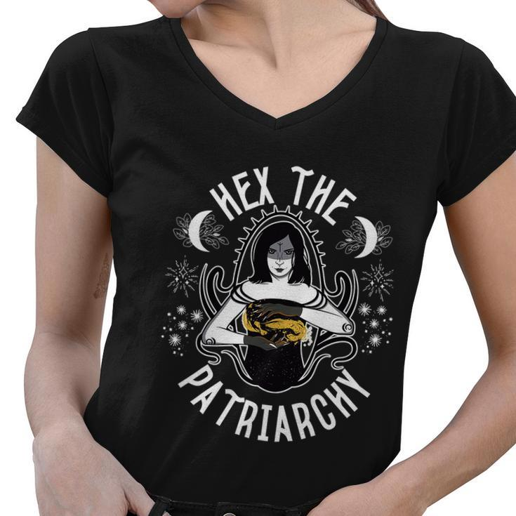 Feminist Witch Hex The Patriarchy V3 Women V-Neck T-Shirt