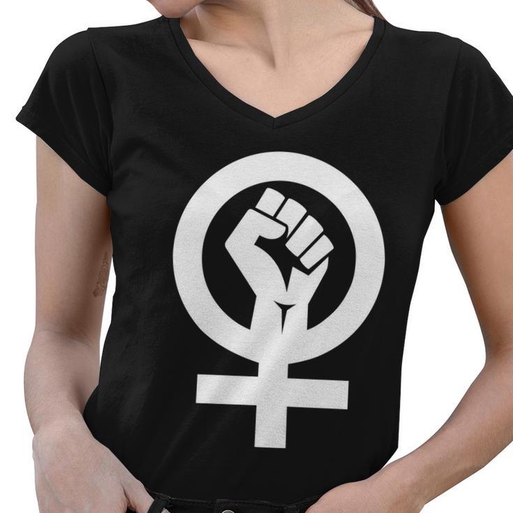 Feminist Womens Rights Feminism Symbol Tshirt Women V-Neck T-Shirt