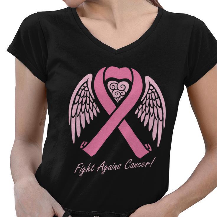 Fight Against Breast Cancer V2 Women V-Neck T-Shirt