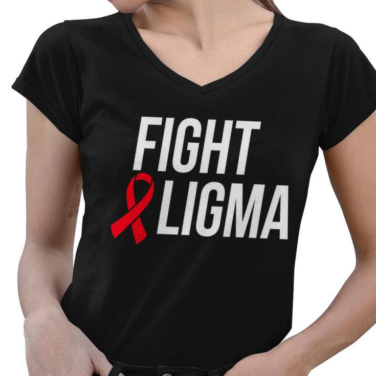 Fight Ligma Funny Meme Women V-Neck T-Shirt