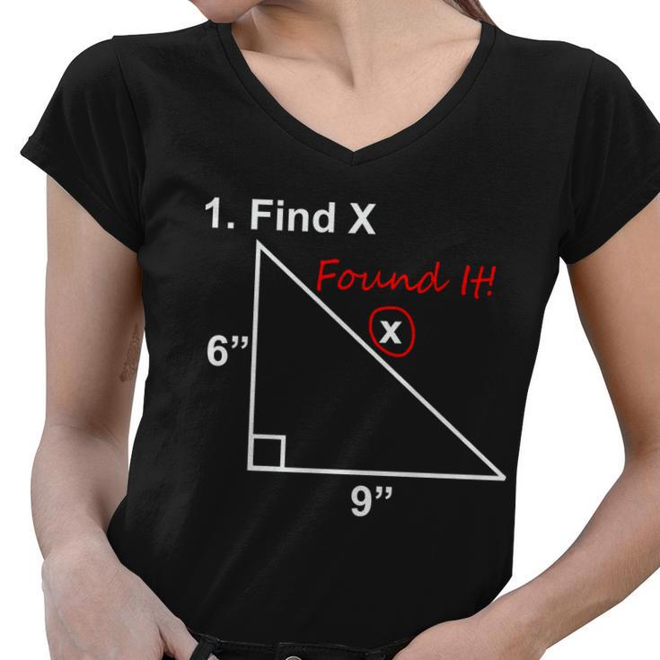 Find X Found It Funny Math School Tshirt Women V-Neck T-Shirt