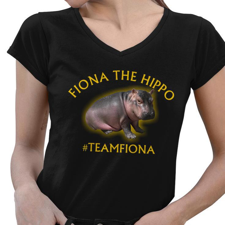 Fiona The Hippo Teamfiona Photo Tshirt Women V-Neck T-Shirt