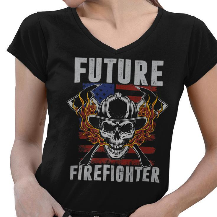 Firefighter Future Firefighter Profession Women V-Neck T-Shirt
