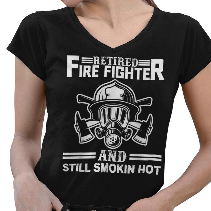 Firefighter Retired Firefighter Fireman Retirement Party Gift Women V-Neck T-Shirt