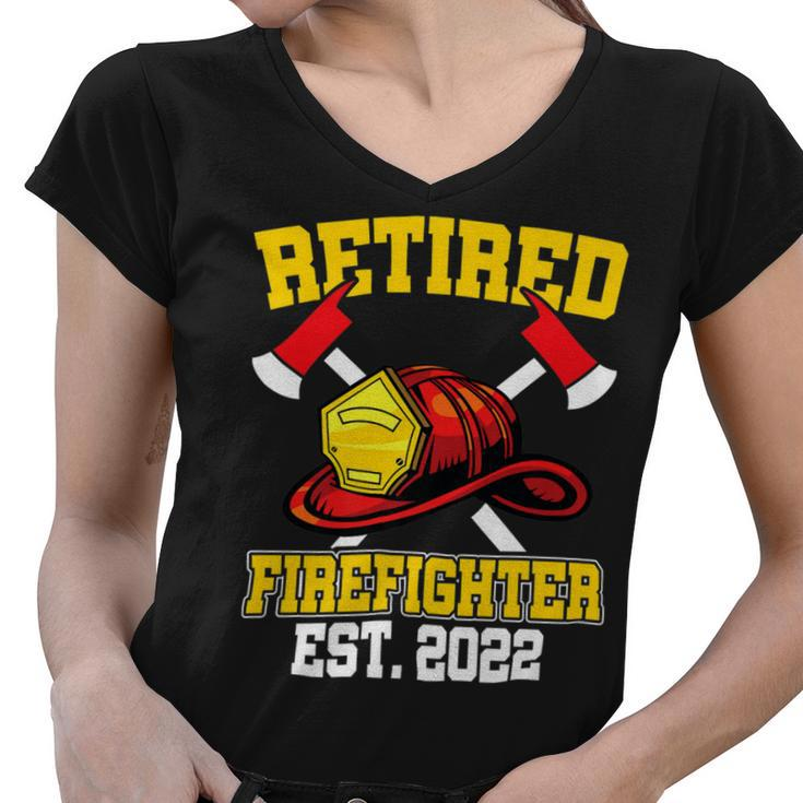 Firefighter Retired Firefighter Profession Hero V2 Women V-Neck T-Shirt