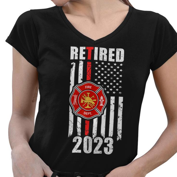 Firefighter Retired Firefighter T Shirt Fire Fighter Retirement Shirt Women V-Neck T-Shirt