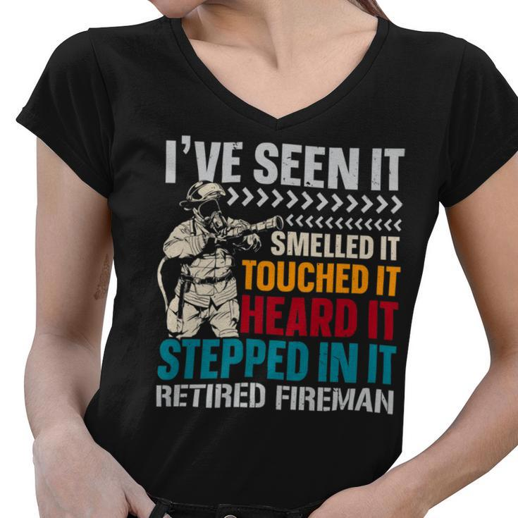 Firefighter Retired Fireman Firefighting Firefighter Fire Rescue V3 Women V-Neck T-Shirt