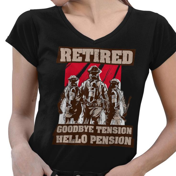 Firefighter Retired Fireman Retirement Plan Funny Firefighter V3 Women V-Neck T-Shirt