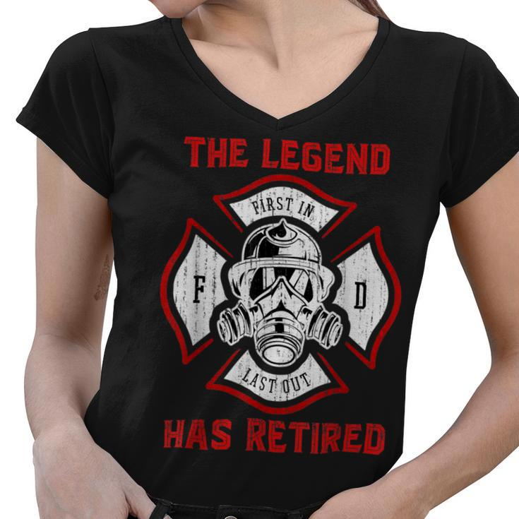 Firefighter Retired Fireman Retirement Proud Firefighter V2 Women V-Neck T-Shirt