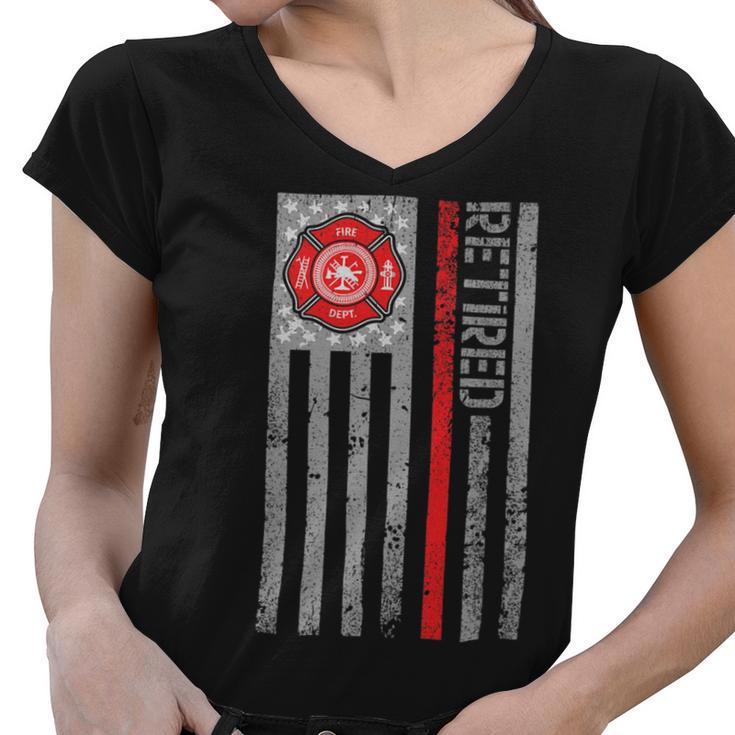 Firefighter Retirement T Shirt Retired Firefighter 2022 Cool Design V2 Women V-Neck T-Shirt