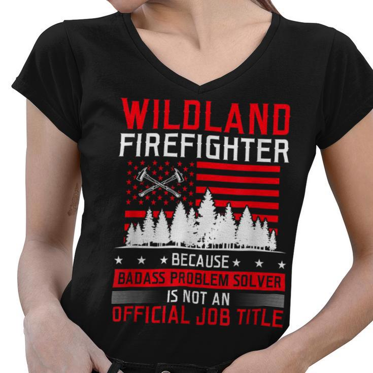 Firefighter Wildland Firefighter Job Title Rescue Wildland Firefighting V3 Women V-Neck T-Shirt