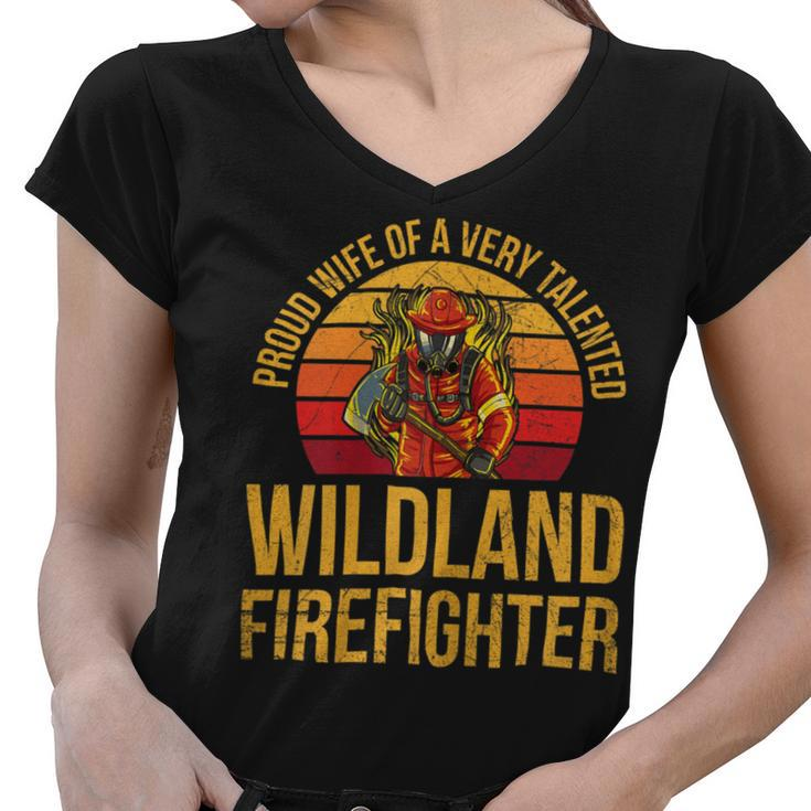 Firefighter Wildland Firefighting Design For A Wife Of A Firefighter V2 Women V-Neck T-Shirt