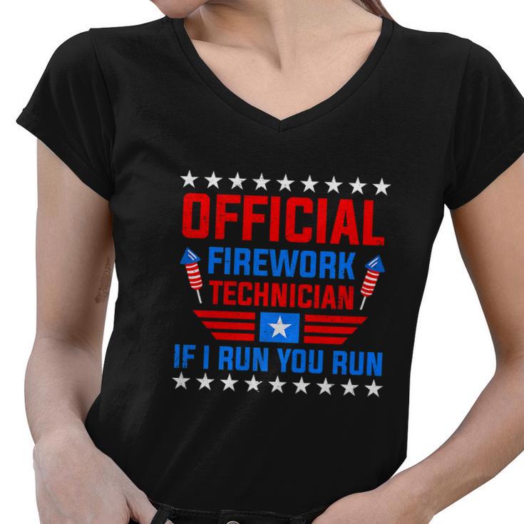 Firework Technician 4Th Of July Funny Women V-Neck T-Shirt