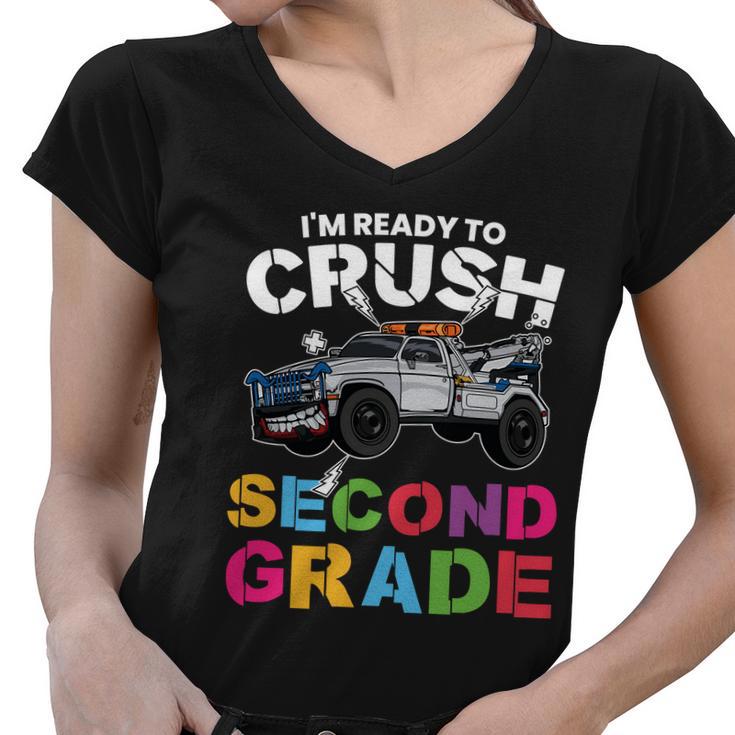 First Day Of School Ready To Crush 2Nd Grade Back To School Women V-Neck T-Shirt