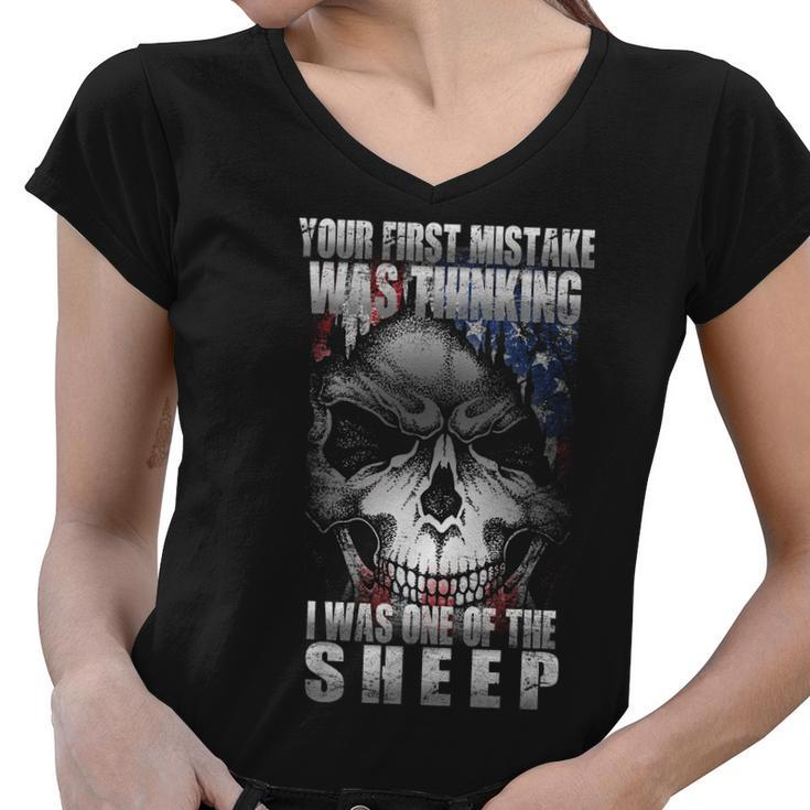 First Mistake Was Thinking I Was One Of The Sheep Tshirt Women V-Neck T-Shirt