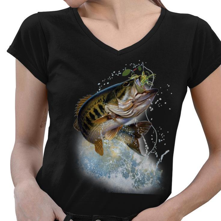 Fish And Hook Tshirt Women V-Neck T-Shirt