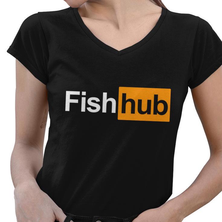 Fish Hub Tshirt Women V-Neck T-Shirt