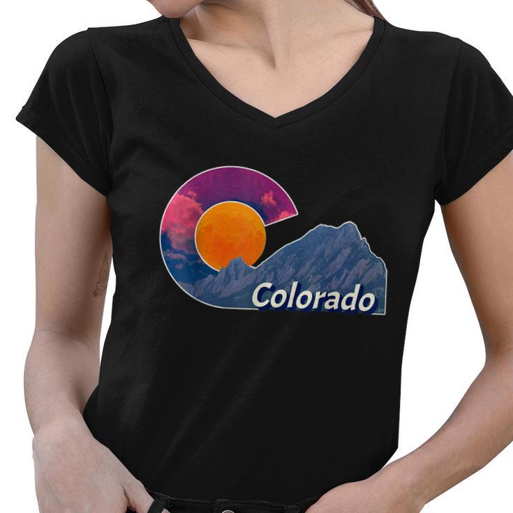 Flag Inspired Colorado Women V-Neck T-Shirt