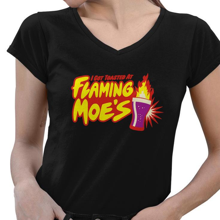 Flaming Moe&S Women V-Neck T-Shirt
