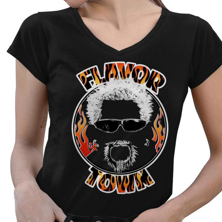 Flavor Town Cooking Guy Women V-Neck T-Shirt