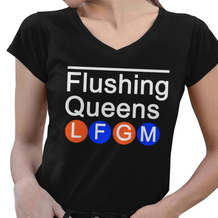 Flushing Queens Lfgm Tshirt Women V-Neck T-Shirt