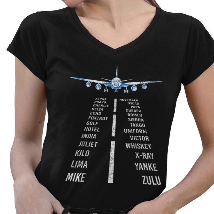 Flying Airplane Plane Aviation Aircraft Flight Copilot Pilot Tshirt Women V-Neck T-Shirt