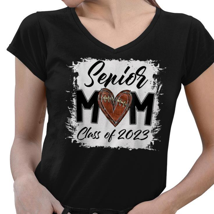 Football Senior Mom Class 2023 Football  Women V-Neck T-Shirt