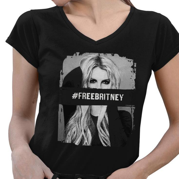 Free Britney Grey Style Women V-Neck T-Shirt