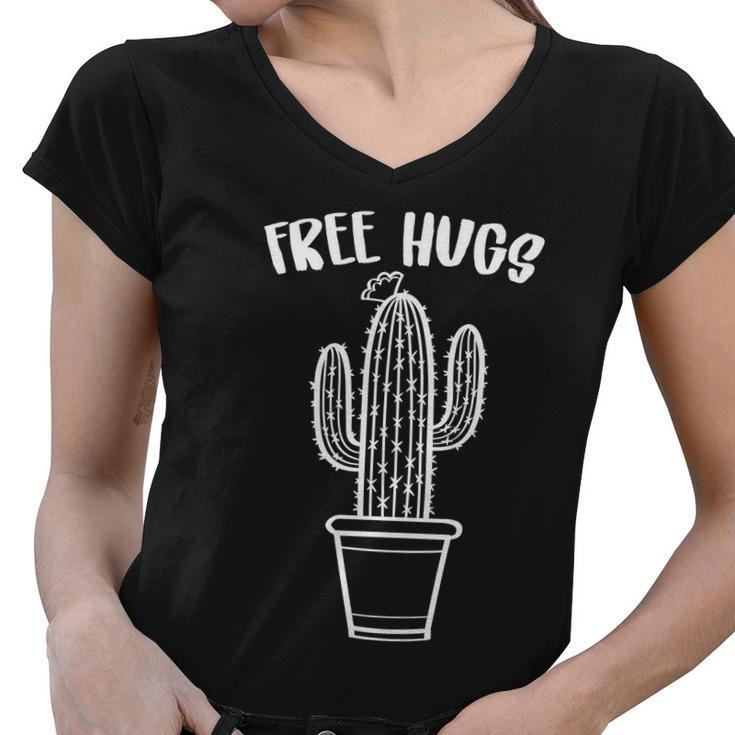 Free Hugs Cactus Women V-Neck T-Shirt