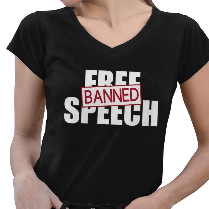 Free Speech Banned Women V-Neck T-Shirt