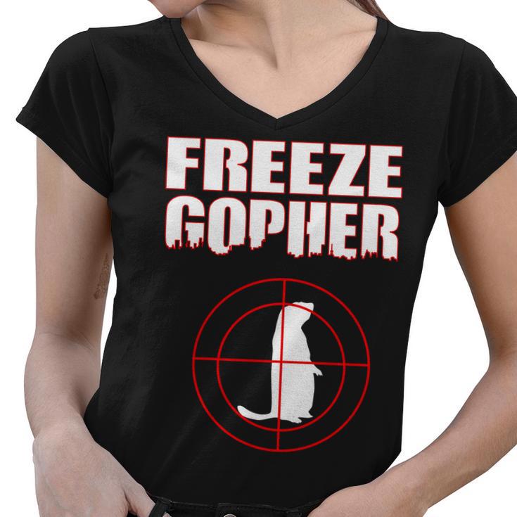 Freeze Gopher Target Women V-Neck T-Shirt