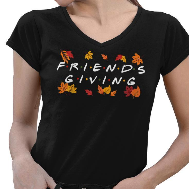 Friendsgiving Fall Autumn Friends & Family Thanksgiving  Women V-Neck T-Shirt