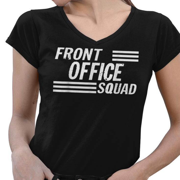 Front Office Squad Best Ever Secretary Back To School  Women V-Neck T-Shirt