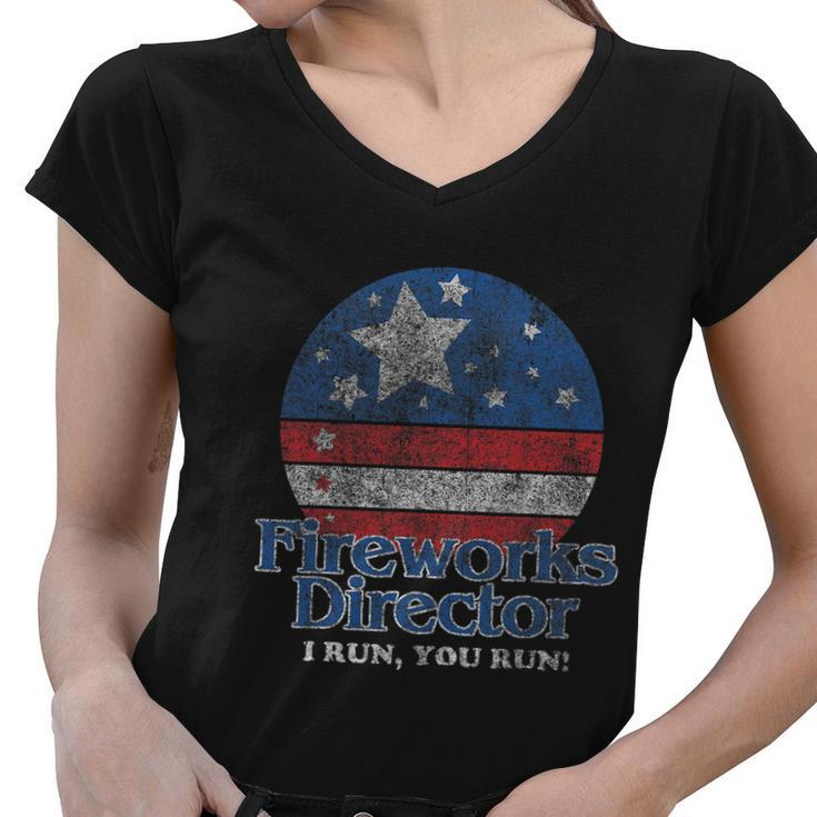 Funny 4Th Of July Shirt Fireworks Director Women V-Neck T-Shirt