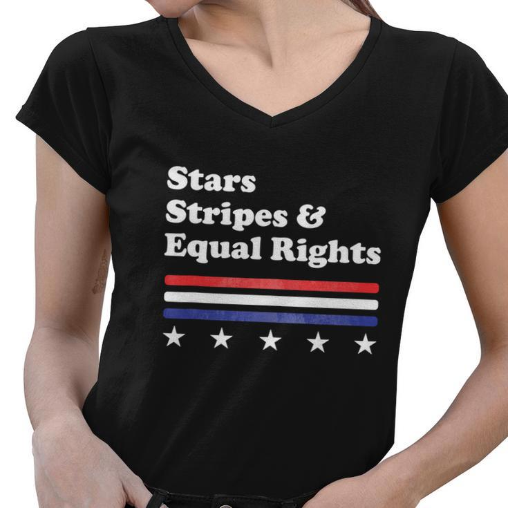 Funny 4Th Of July Stars Stripes And Equal Rights Women V-Neck T-Shirt