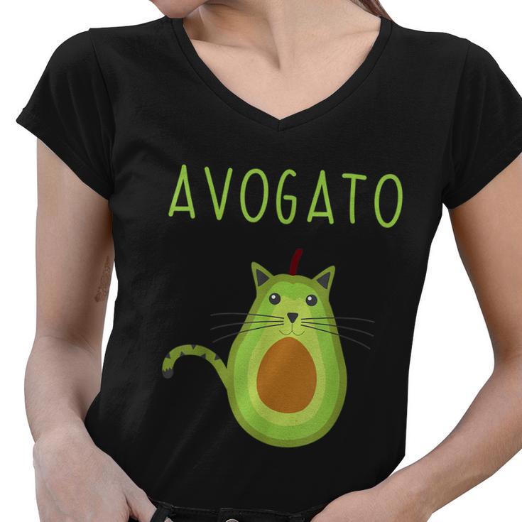 Funny Avogato Cinco De Mayo Gift Cinco De Meow Cat Avocado Gift Women V-Neck T-Shirt