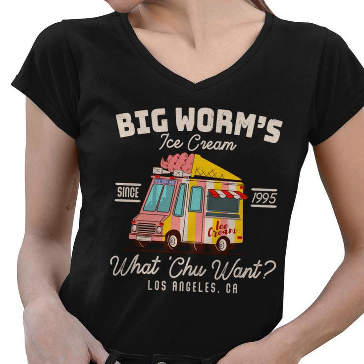 Funny Big Worms Ice Cream What Chu Want Since 1995 Tshirt Women V-Neck T-Shirt