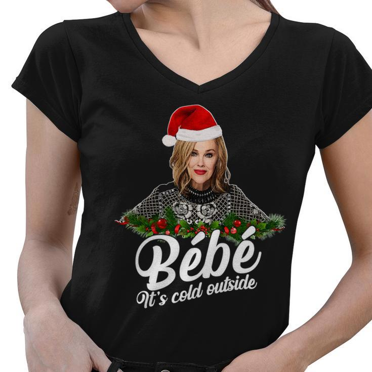 Funny Christmas Bebe Its Cold Outside Women V-Neck T-Shirt
