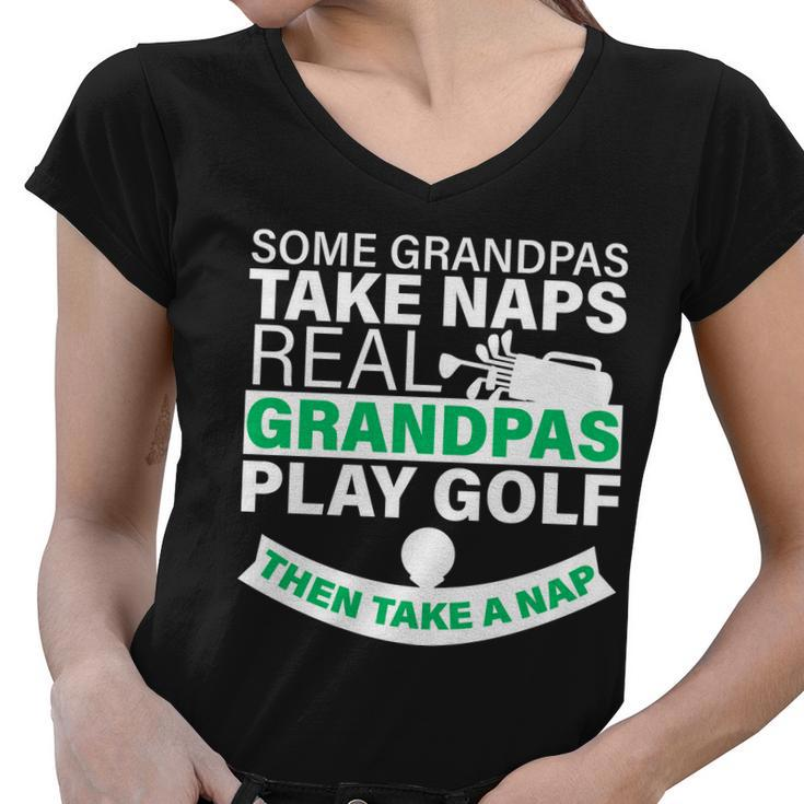 Funny Golf Grandpa Women V-Neck T-Shirt